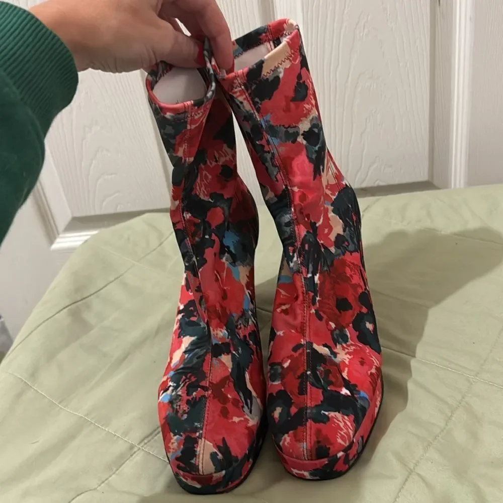 Kenzo Glove Watercolors Platform Ankle Boots size 36 / US 6